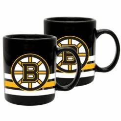 NHL Boston Bruins Sublimated Hockey Logo Ceramic Coffee Mug Set, 11-oz, 2-pk