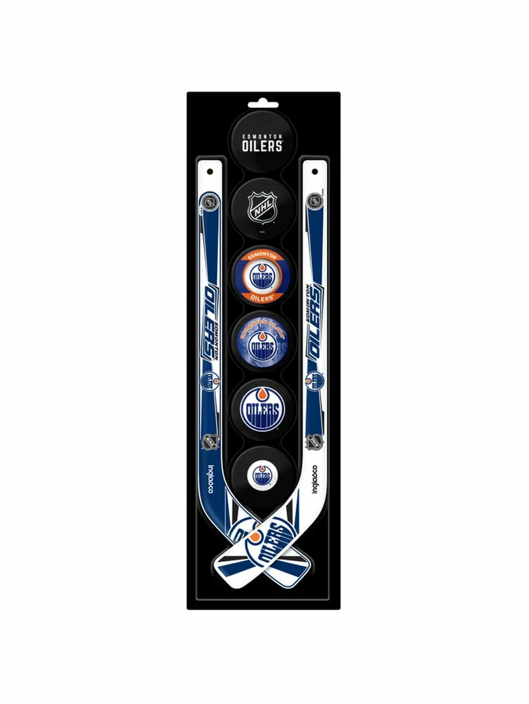 NHL Edmonton Oilers Mini Hockey Stick Set, 8-pcs 3 NHL Edmonton Oilers Mini Hockey Stick Set, 8-pcs