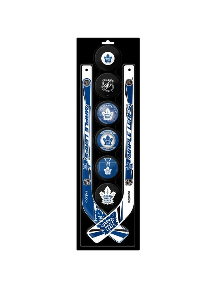 NHL Toronto Maple Leafs Mini Hockey Stick Set, 8-pcs 3 NHL Toronto Maple Leafs Mini Hockey Stick Set, 8-pcs