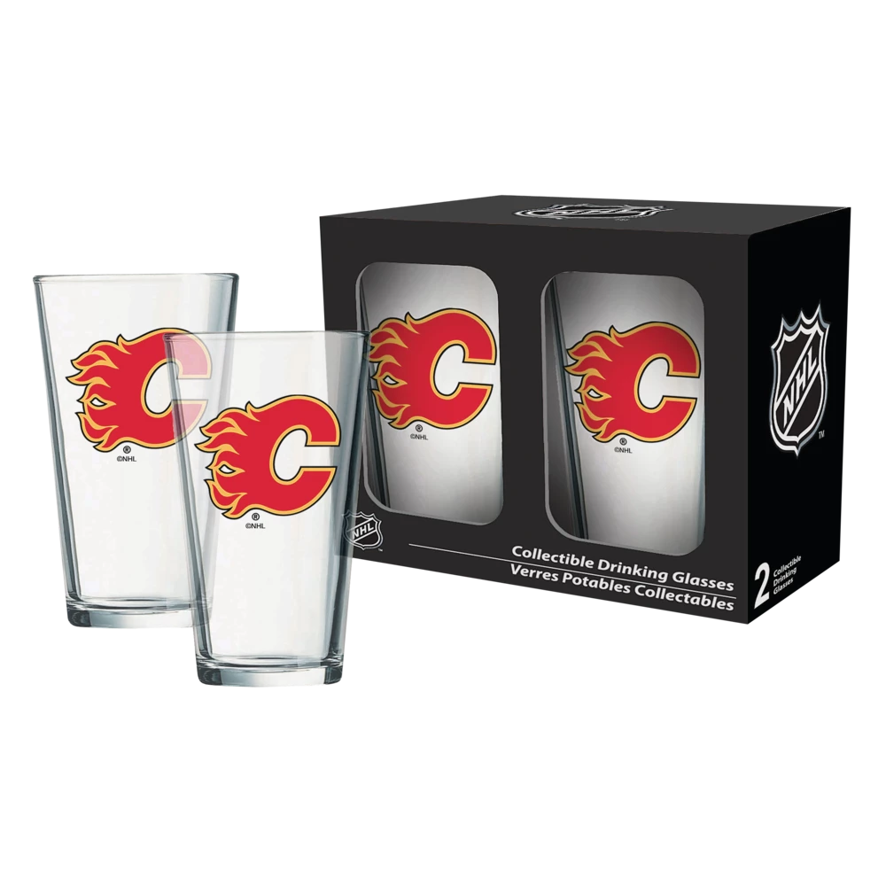 NHL Calgary Flames Mixing Pint Glass Box Set, 2-pk, 16-oz 4 NHL Calgary Flames Mixing Pint Glass Box Set, 2-pk, 16-oz - Image 2