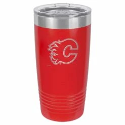 NHL Calgary Flames Hockey Team Logo Polar Insulated Tumbler, Black, 20-oz