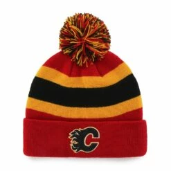 Fan Favorite NHL Calgary Flames Mass Breakaway Cuffed Knit Pom Beanie Toque