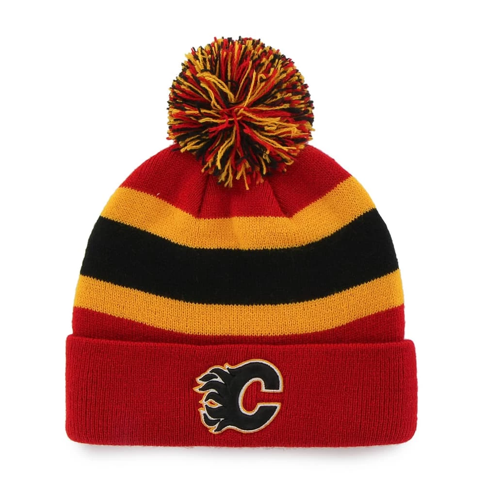 Fan Favorite NHL Calgary Flames Mass Breakaway Cuffed Knit Pom Beanie Toque 3 Fan Favorite NHL Calgary Flames Mass Breakaway Cuffed Knit Pom Beanie Toque