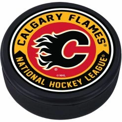 NHL Calgary Flames Embedded Logo Puck