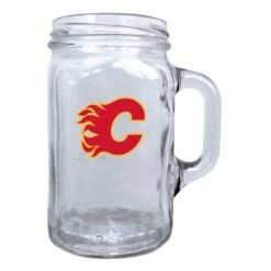 NHL Calgary Flames Hockey Team Logo BPA Free Mason Mug, 16-oz