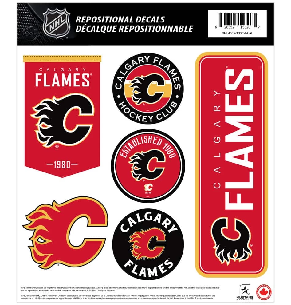 NHL Calgary Flames Hockey Team Peel & Stick Decal Sticker, 2.5-in 4 NHL Calgary Flames Hockey Team Peel & Stick Decal Sticker, 2.5-in - Image 2