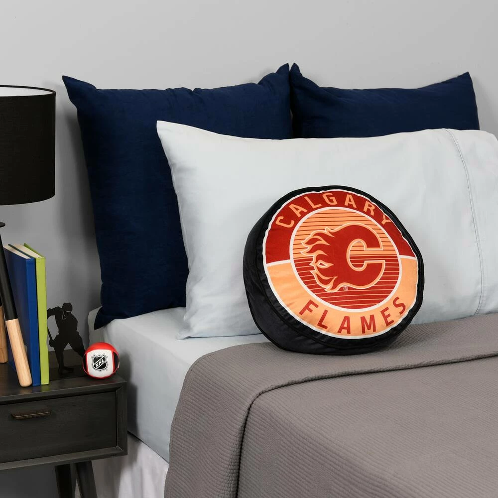 NHL Calgary Flames Hockey Puck Pillow Cushion 4 NHL Calgary Flames Hockey Puck Pillow Cushion - Image 2