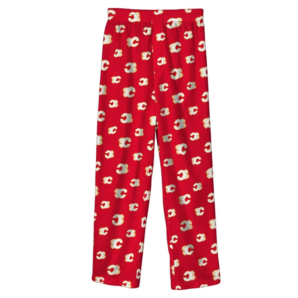 NHL Calgary Flames Hockey Team Logo Allover Print Pyjama Pants, Youth, Assorted Sizes 3 NHL Calgary Flames Hockey Team Logo Allover Print Pyjama Pants, Youth, Assorted Sizes