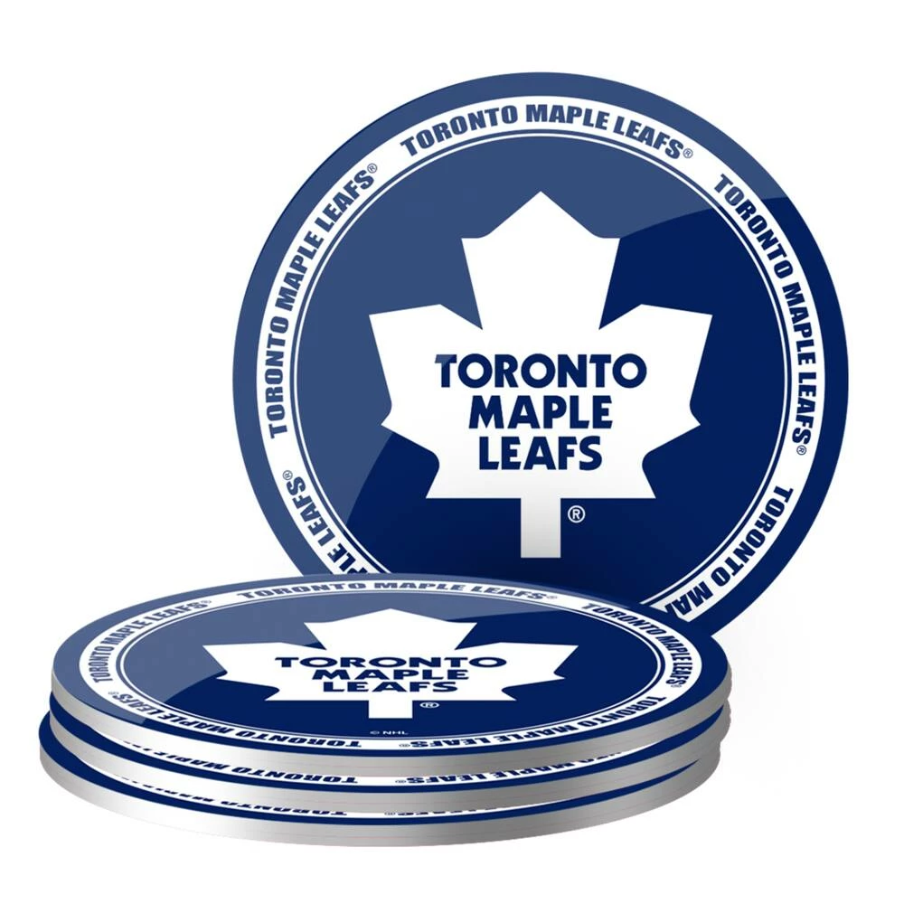 NHL Toronto Maple Leafs Hockey Puck Drink Coasters, 4-pk 6 NHL Toronto Maple Leafs Hockey Puck Drink Coasters, 4-pk - Image 4