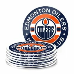 NHL Edmonto Oilers Hockey Coaster Set, 8-pk