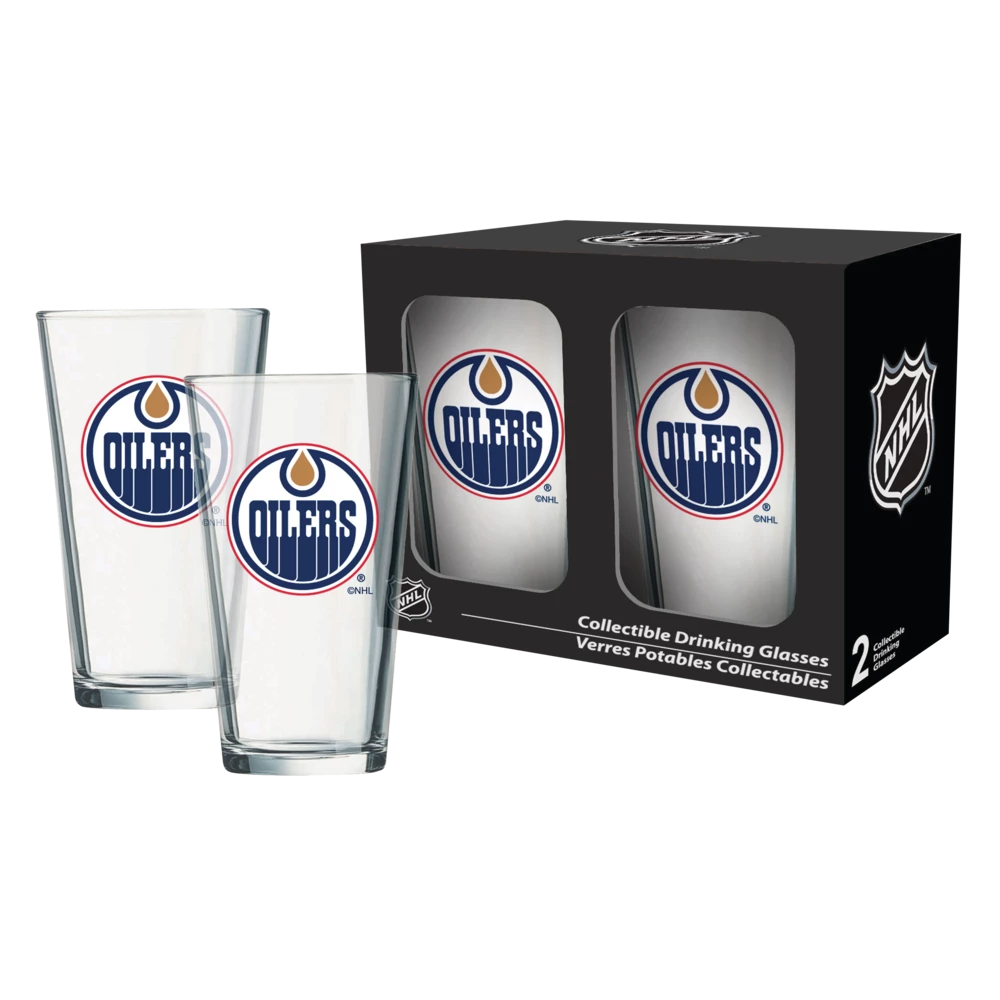 NHL Edmonton Oilers Mixing Pint Glass Box Set, 2-pk, 16-oz 3 NHL Edmonton Oilers Mixing Pint Glass Box Set, 2-pk, 16-oz