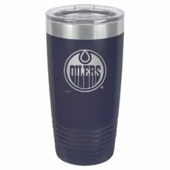 NHL Edmonton Oilers Hockey Team Logo Polar Insulated Tumbler, Navy, 20-oz