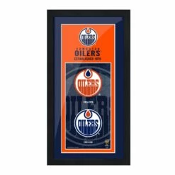 NHL Edmonton Oilers Hockey Team Logo Art Frame, 6-in X 15-in