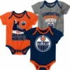 NHL Edmonton Oilers Infant/Baby Bodysuit Onesie, Grey/Orange/Blue, 3-pk -NHL Shop edmonton oilers bodysuit 0 to 3 months bcd4c662 5d47 4b96 9e1a d25c5d760973