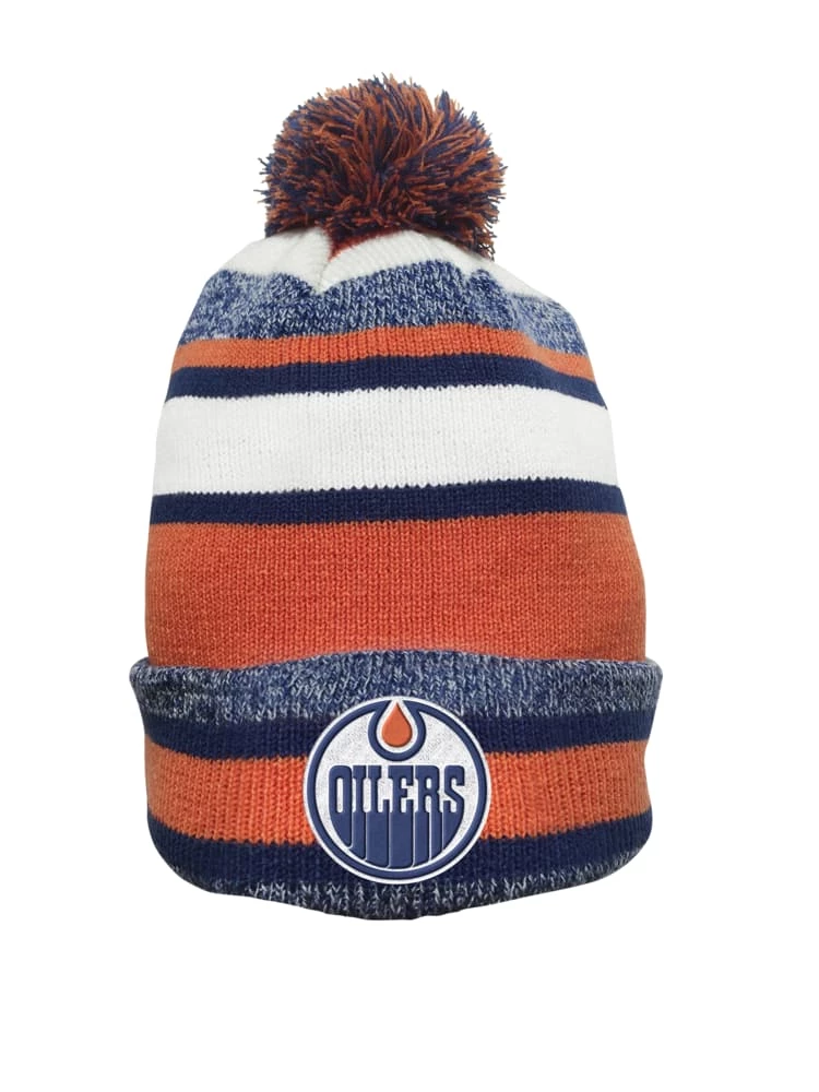 Fan Favorite NHL Edmonton Oilers Mass Breakaway Cuffed Knit Pom Beanie Toque 5 Fan Favorite NHL Edmonton Oilers Mass Breakaway Cuffed Knit Pom Beanie Toque - Image 3