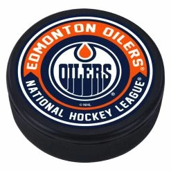 NHL Edmonton Oilers Embedded Hockey Logo Puck