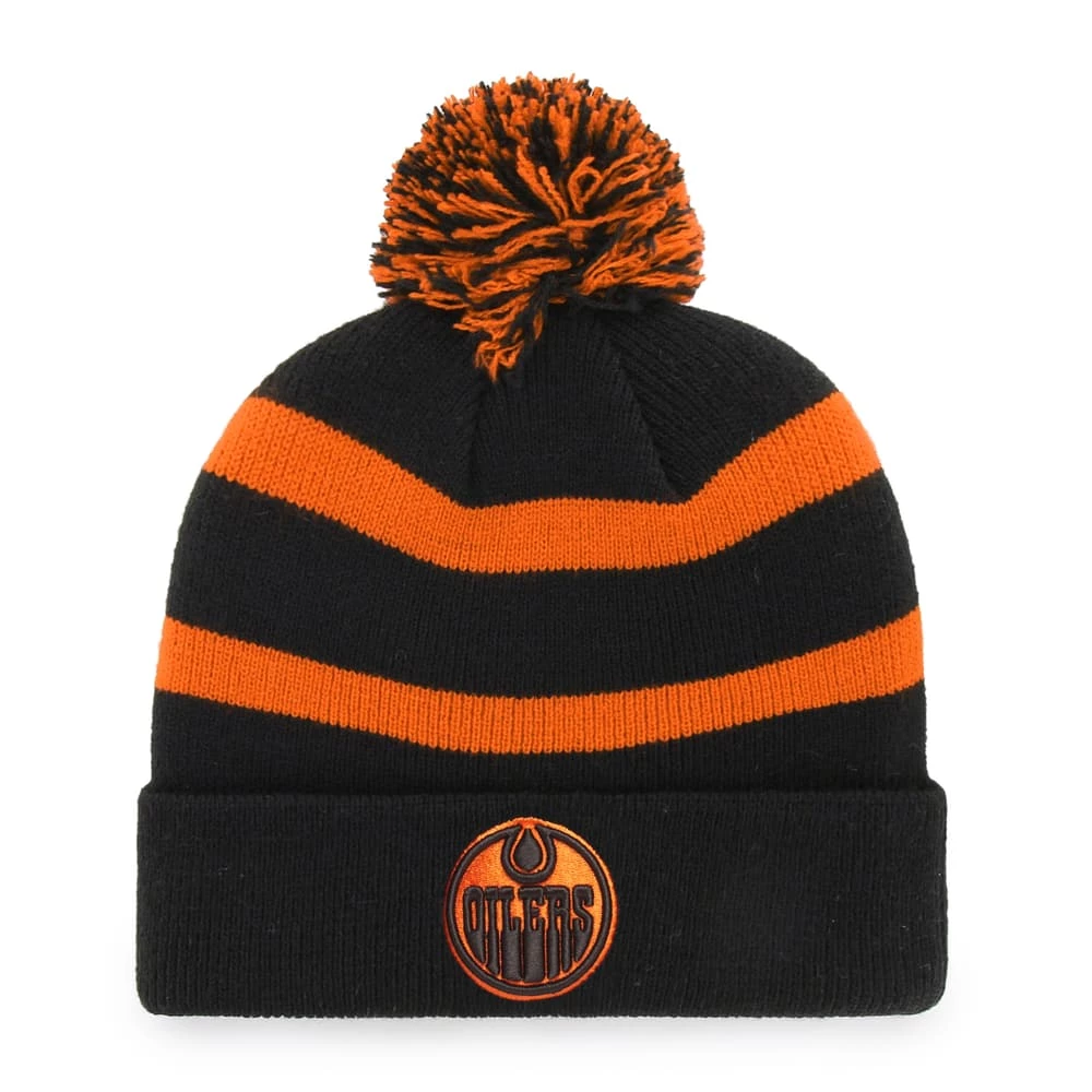 Fan Favorite NHL Edmonton Oilers Mass Breakaway Cuffed Knit Fashion Pom Beanie Toque 3 Fan Favorite NHL Edmonton Oilers Mass Breakaway Cuffed Knit Fashion Pom Beanie Toque