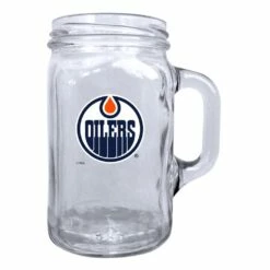 NHL Edmonton Oilers Hockey Team Logo BPA Free Mason Mug, 16-oz