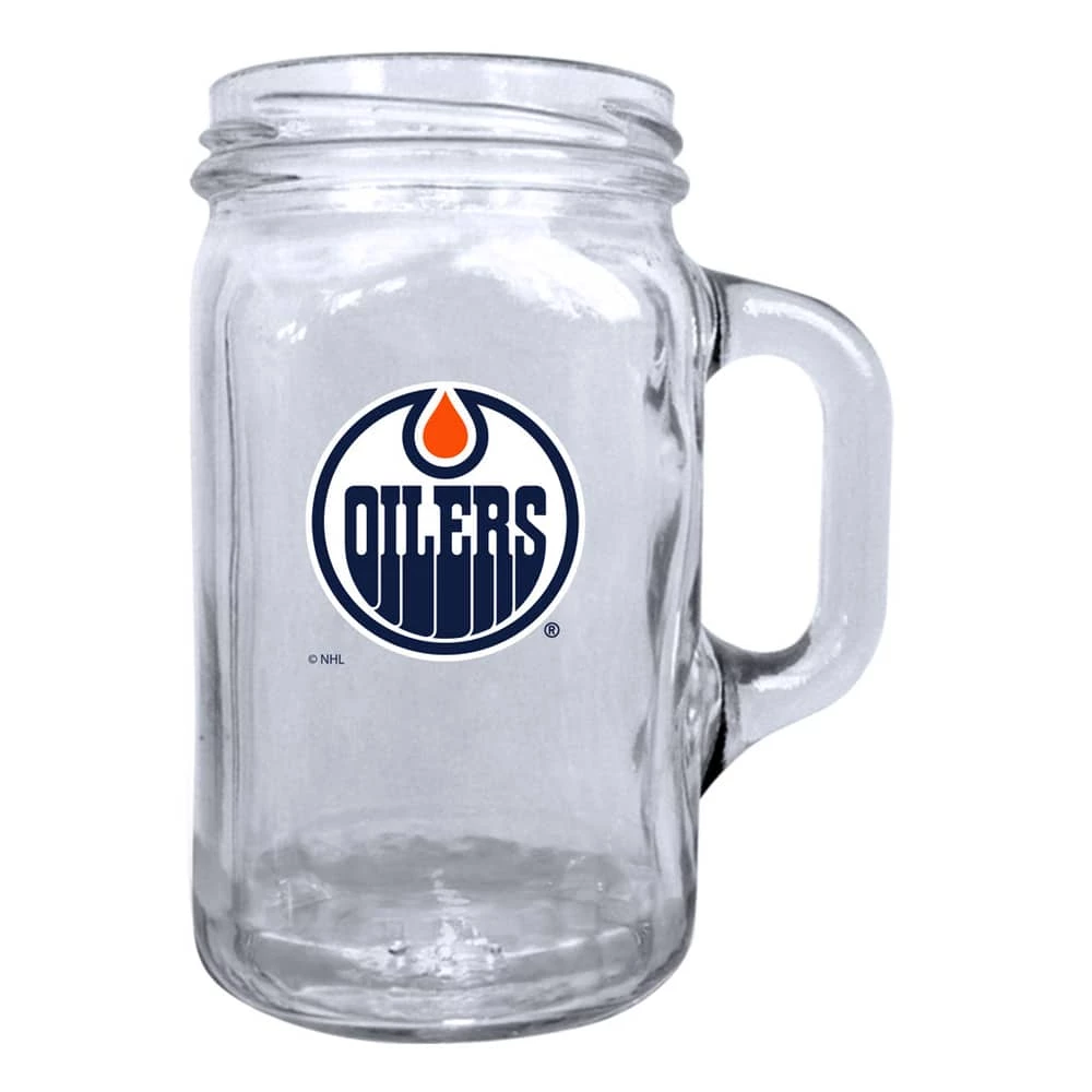 NHL Edmonton Oilers Hockey Team Logo BPA Free Mason Mug, 16-oz 3 NHL Edmonton Oilers Hockey Team Logo BPA Free Mason Mug, 16-oz