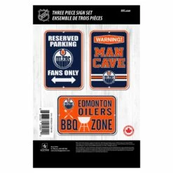 NHL Edmonton Oilers Hockey Team Collectible Sign Set, 3-pc