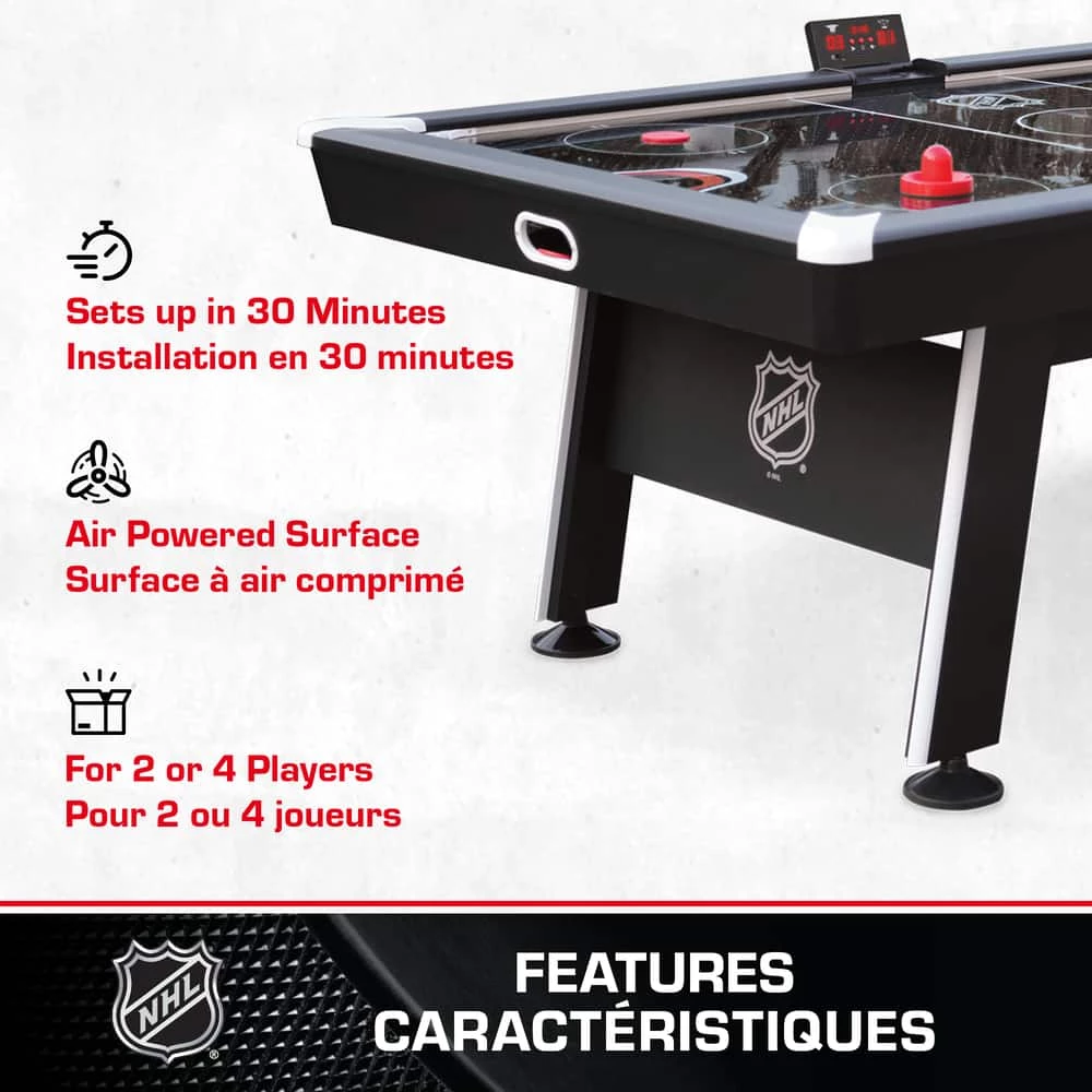 NHL Attacker Hover Air Hockey Game Table W/ Electronic Scoreboard, Pucks & Pushers, 84-in 6 NHL Attacker Hover Air Hockey Game Table W/ Electronic Scoreboard, Pucks & Pushers, 84-in - Image 5