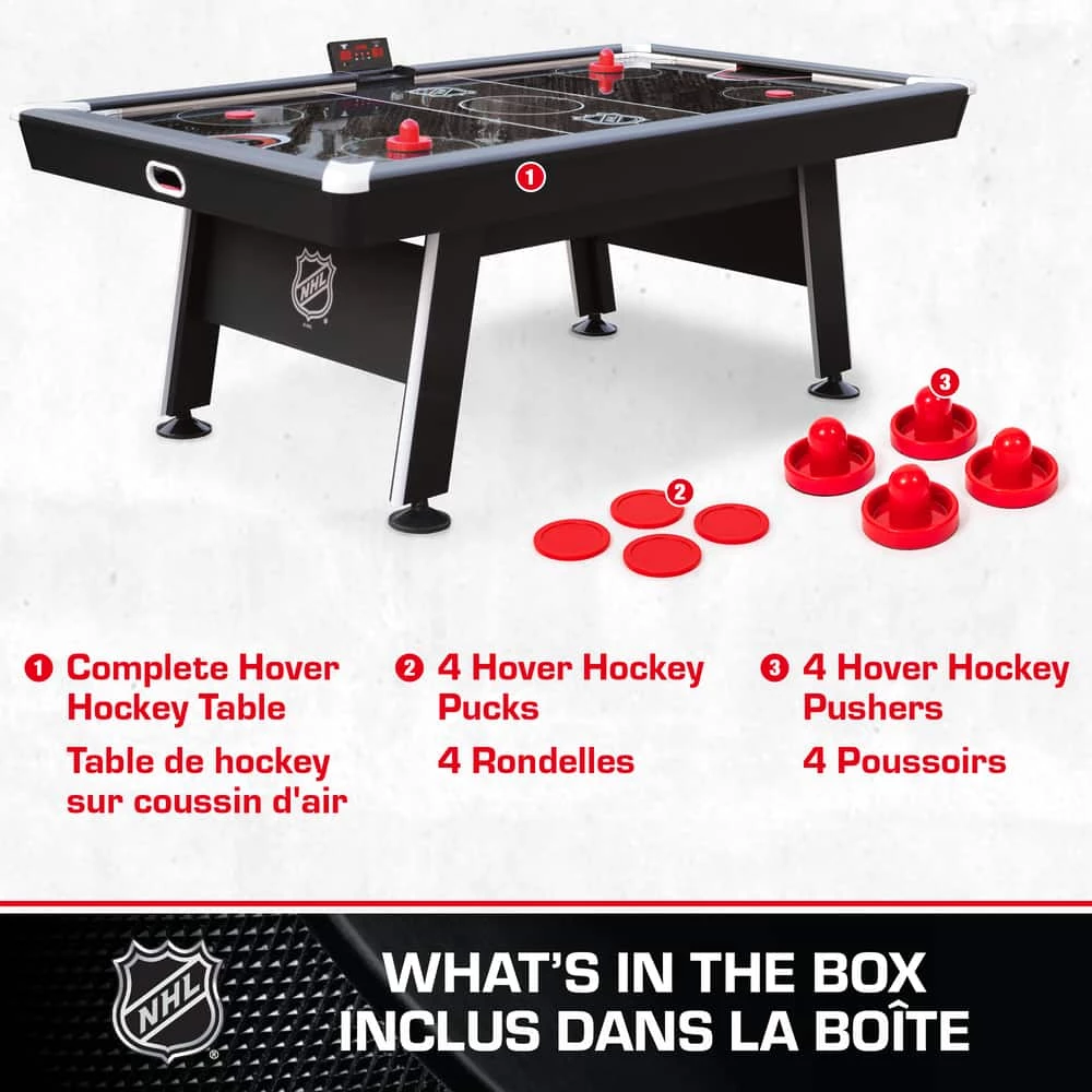 NHL Attacker Hover Air Hockey Game Table W/ Electronic Scoreboard, Pucks & Pushers, 84-in 5 NHL Attacker Hover Air Hockey Game Table W/ Electronic Scoreboard, Pucks & Pushers, 84-in - Image 4