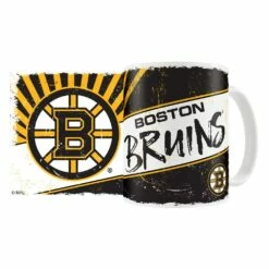 NHL Boston Bruins Hockey Team Sublimated Ceramic Coffee Mug, 15-oz