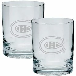 NHL Montreal Canadiens Etched Hockey Logo Glasses Gift Set, 2-pk