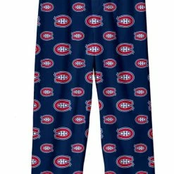 NHL Montreal Canadiens Hockey Team Logo Allover Print Pyjama Pants, Youth, Assorted Sizes
