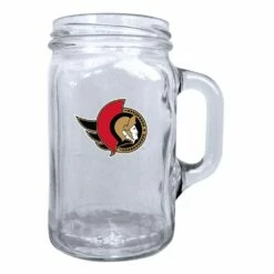 NHL Ottawa Senators Hockey Team Logo BPA Free Mason Mug, 16-oz