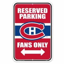 NHL Montreal Canadiens Reserved Parking Hockey Collectors Sign