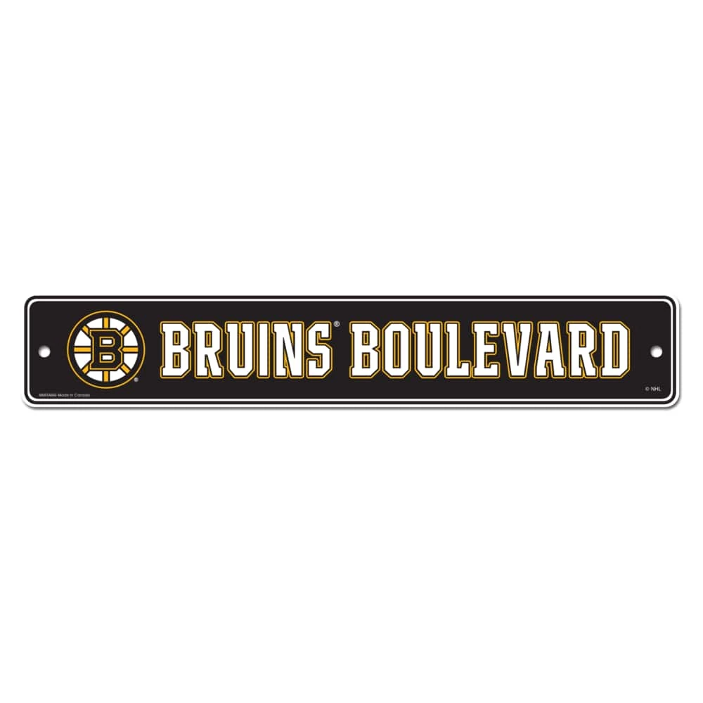 NHL Boston Bruins Hockey Fan Wall Décor Street Sign, 4-in X 23-in 3 NHL Boston Bruins Hockey Fan Wall Décor Street Sign, 4-in X 23-in