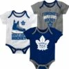 NHL Toronto Maple Leafs Infant/Baby Bodysuit Onesie, Blue/White/Grey, 3-pk -NHL Shop toronto maple leafs bodysuit 0 to 3 months f80bb9f2 2285 4925 aa5a ea90ce71038c