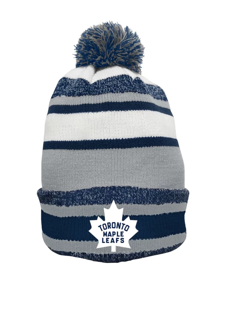 Fan Favorite NHL Toronto Maple Leafs Mass Breakaway Cuffed Knit Pom Beanie Toque 4 Fan Favorite NHL Toronto Maple Leafs Mass Breakaway Cuffed Knit Pom Beanie Toque - Image 2