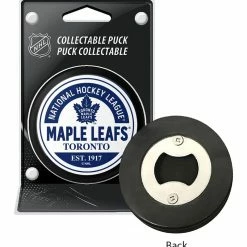 NHL Toronto Maple Leafs Embedded Hockey Puck Bottle Opener