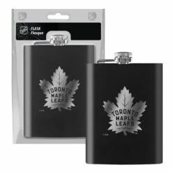 NHL Toronto Maple Leafs Stainless Steel Etched Hockey Team Logo Flask, 8-oz