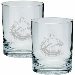 NHL Vancouver Canucks Etched Hockey Logo Glasses Gift Set, 2-pk