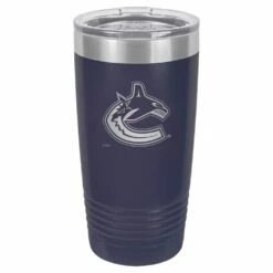NHL Vancouver Canucks Hockey Team Logo Polar Insulated Tumbler, Navy, 20-oz