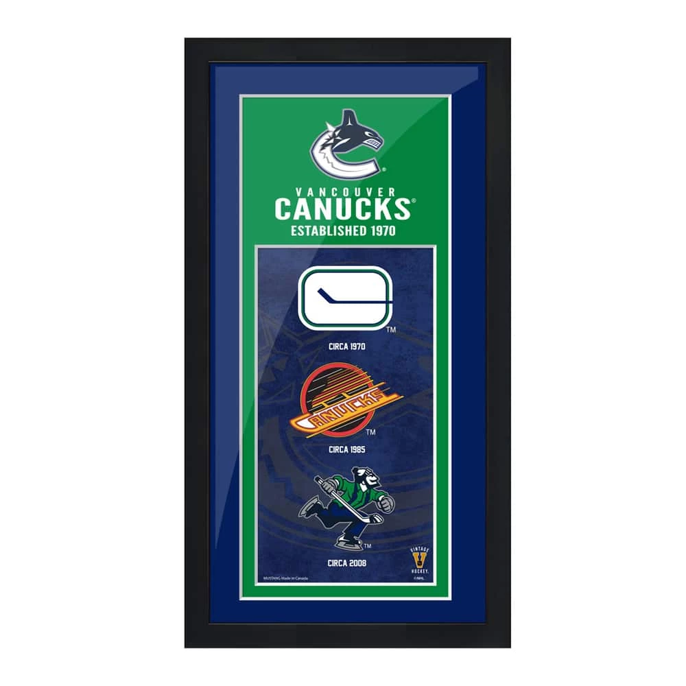 NHL Vancouver Canucks Hockey Team Logo Art Frame, 6-in X 15-in 3 NHL Vancouver Canucks Hockey Team Logo Art Frame, 6-in X 15-in