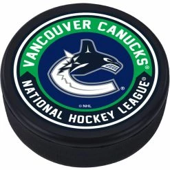 NHL Vancouver Canucks Embedded Hockey Logo Puck