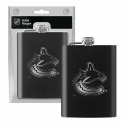 NHL Vancouver Canucks Stainless Steel Etched Hockey Team Logo Flask, 8-oz