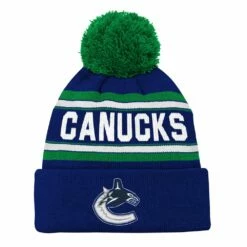 NHL Vancouver Canucks Grinder Cuffed Pom Knit Hockey Touque, Youth