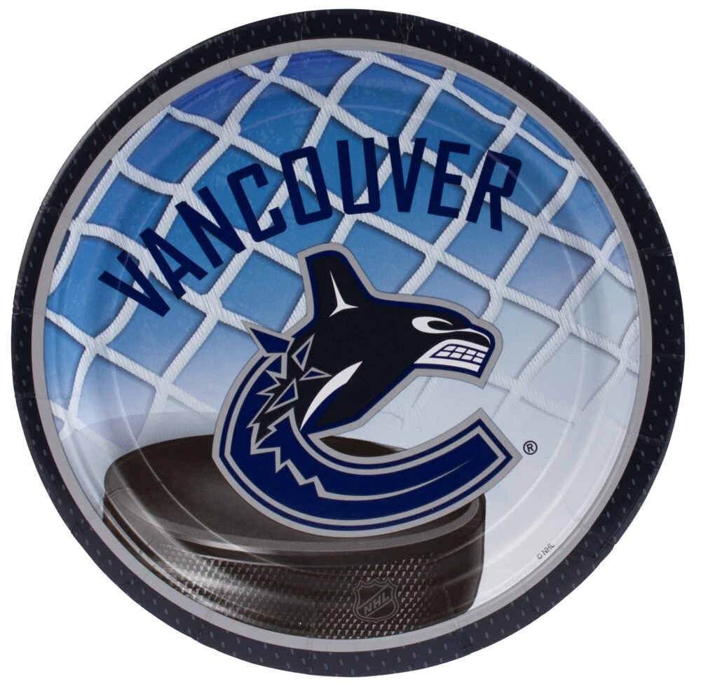 NHL Vancouver Canucks Lunch Plates, 8-pk 3 NHL Vancouver Canucks Lunch Plates, 8-pk