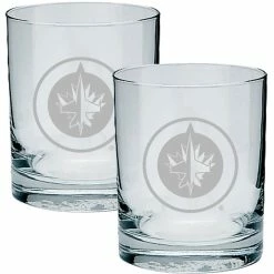 NHL Winnipeg Jets Etched Hockey Logo Glasses Gift Set, 2-pk