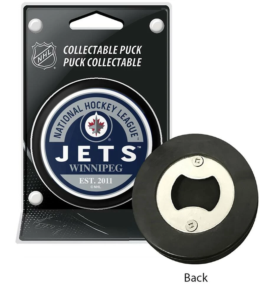 NHL Winnipeg Jets Embedded Hockey Puck Bottle Opener 3 NHL Winnipeg Jets Embedded Hockey Puck Bottle Opener