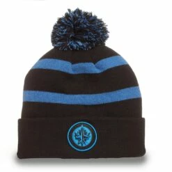 Fan Favorite NHL Winnipeg Jets Mass Breakaway Cuffed Knit Fashion Pom Beanie Toque