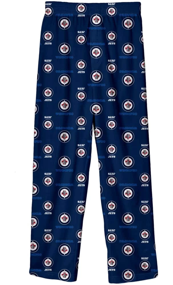 NHL Winnipeg Jets Hockey Team Logo Allover Print Pyjama Pants, Youth, Assorted Sizes 3 NHL Winnipeg Jets Hockey Team Logo Allover Print Pyjama Pants, Youth, Assorted Sizes