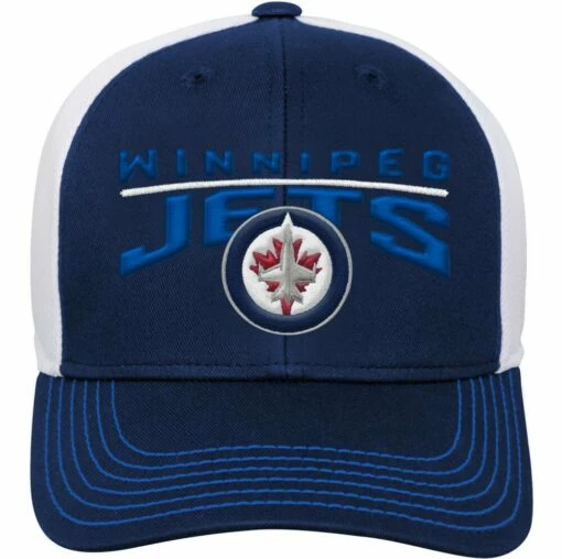NHL Winnipeg Jets Winger Meshback Adjustable Hockey Hat, Navy, Youth